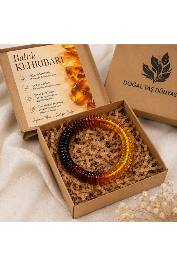 Certified Baltic Amber Natural Stone Bracelet 18 cm – Elegant and Stylish Design