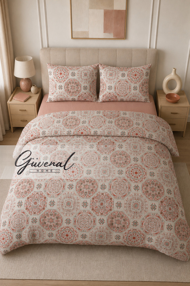 Sirius | Double Cotton Duvet Cover Set | Pillowcase | Duvet Cover | Elastic Fitted Sheet | Bedspread | Dowry