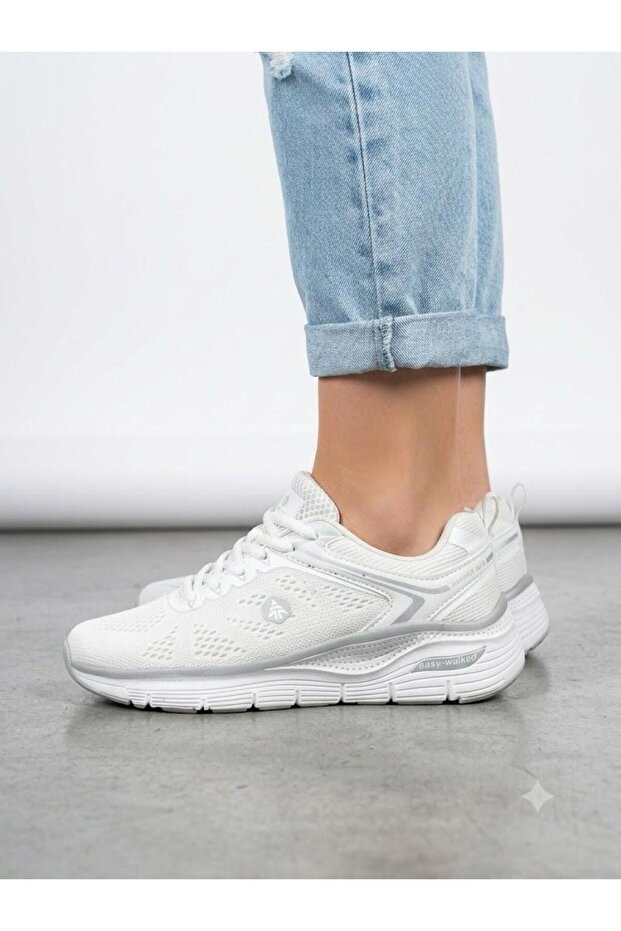 Women's White Sneaker Ultra Comfortable Orthopedic Sole Walking Running Shoes