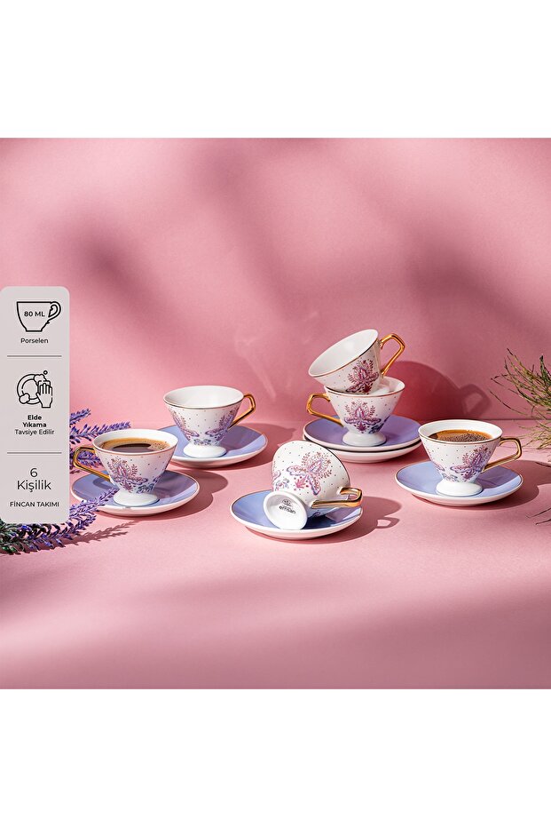 Arsel 6-Person New Bone Coffee Cup Set 80 ml