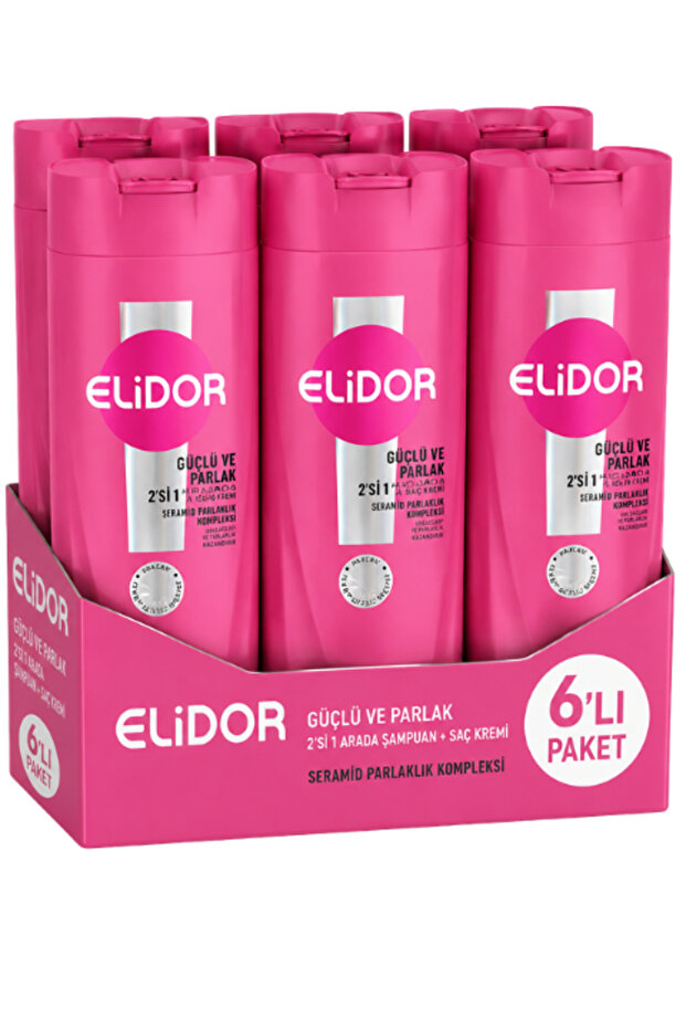 Strong and Shiny 2-in-1 Shampoo and Conditioner 400 ml X 6 Pieces
