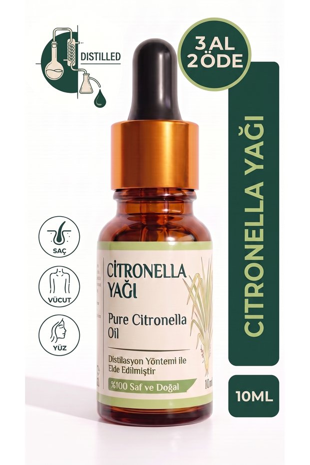 Citronella Essential Oil 10 ml / Lemongrass / 100% Pure and Natural / Citronella Oil