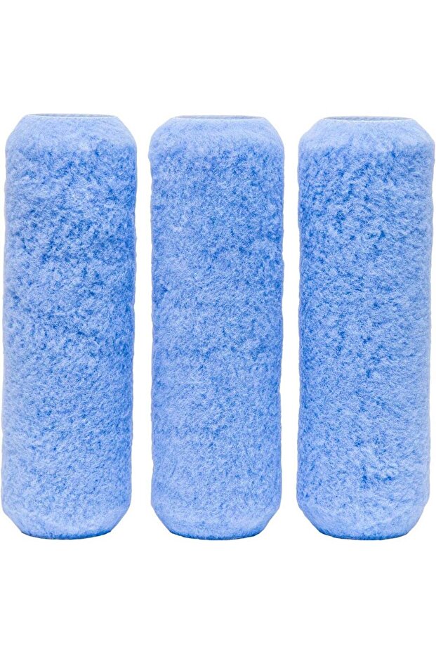 Paint Roller Covers, 17 cm, High-Density Blue Microfibre, Set of 3