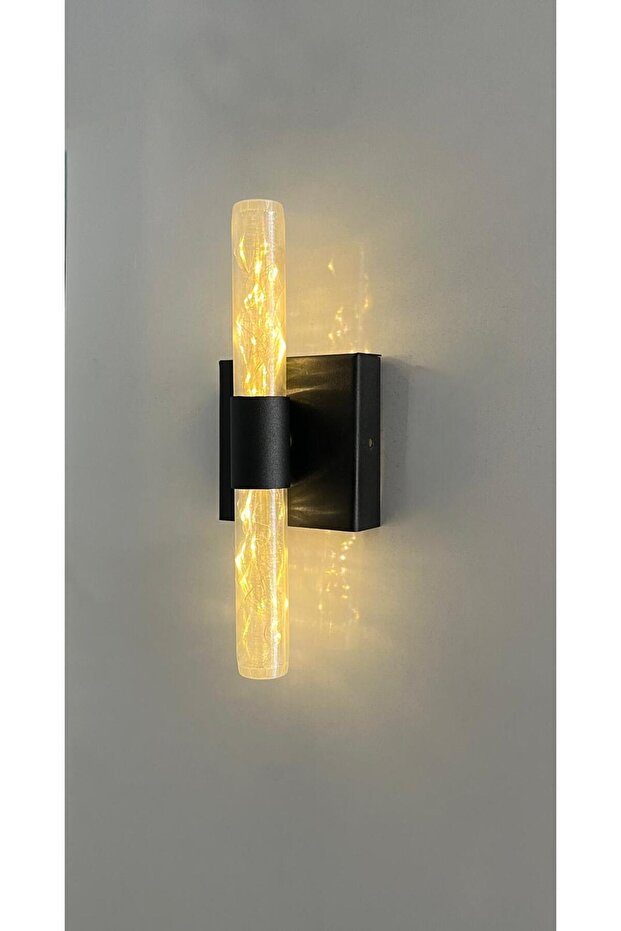Galaxy Led Black Case Metal Luminous Acrylic Body Modern Wall Sconce - Single Piece