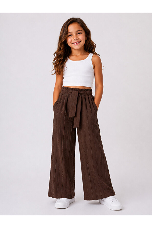 Girl's Bitter Brown Palazzo Pants