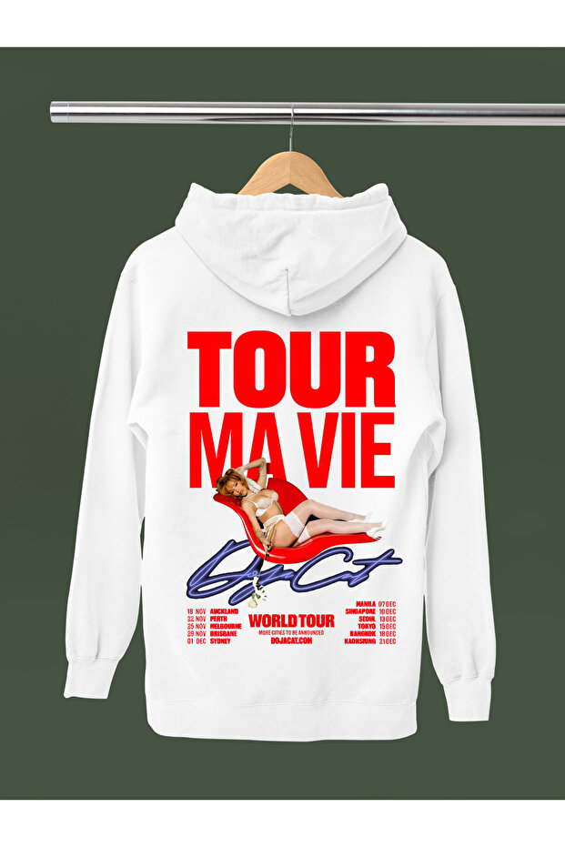 Doja Cat Printed Cotton Long Sleeved 3-Yarn Hooded Sweatshirt