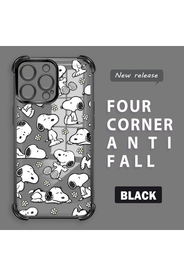 iPhone 14 Pro Max Compatible Transparent Back Four Corners Reinforced Impact Protection Silicone Case