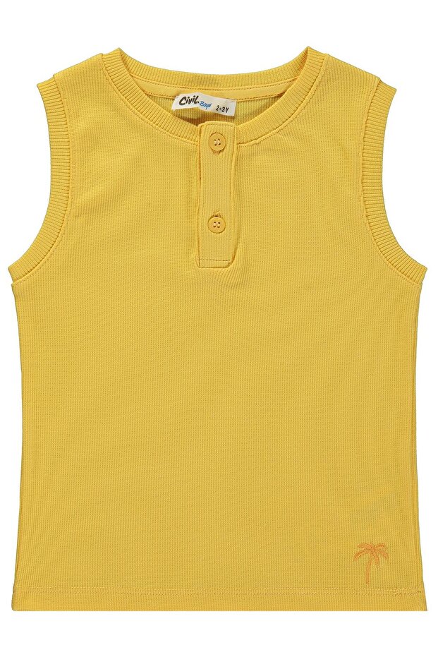 Basic Zero Sleeve T-Shirt for 2-5 Years Old - Mustard