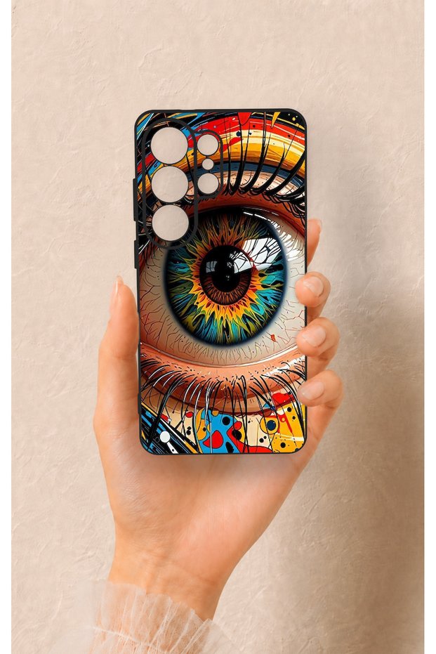 Samsung S26 Ultra Compatible Colorful Eye-Pop Patterned Silicone Case