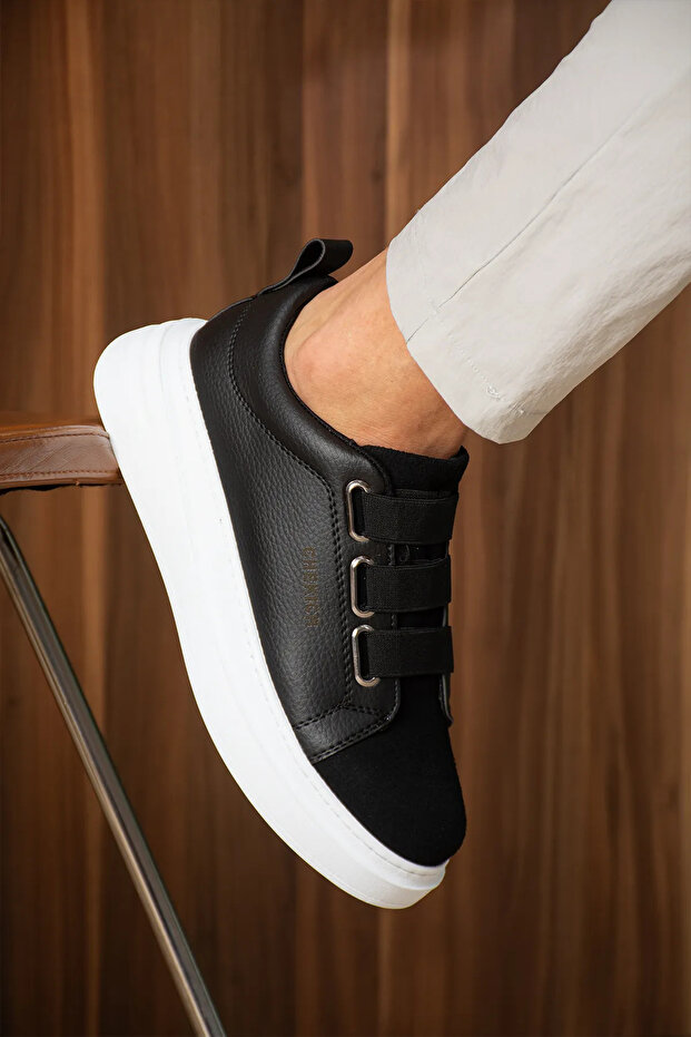 Zrc2653 - Premium Exclusive Men's Sneaker with Rubber Detail Black and White
