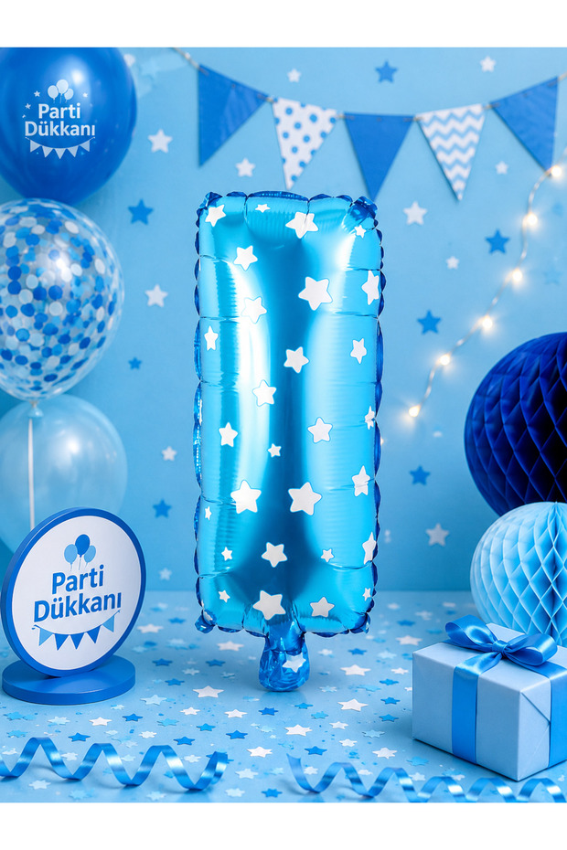16 Inch 36 cm Polka Dot Blue Letter I Foil Balloon Birthday Name Writing Party Decoration