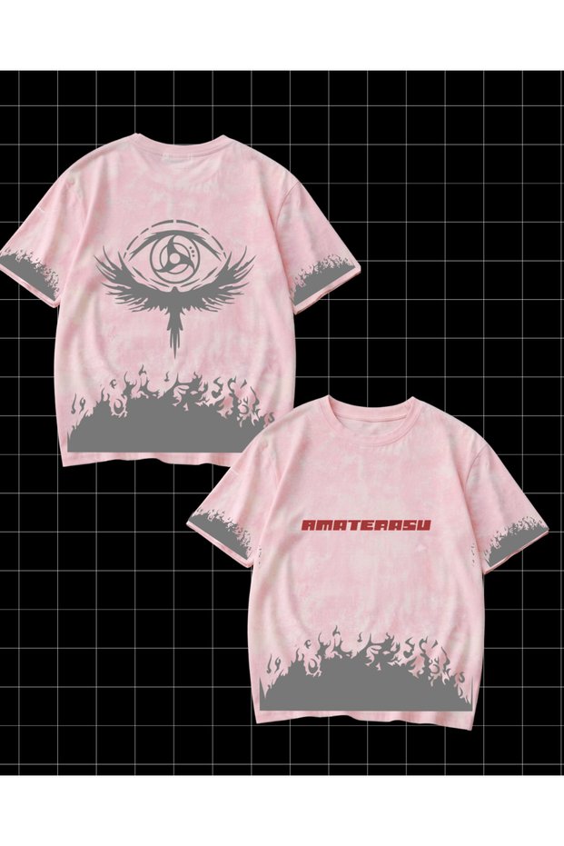 Anime Naruto Mangekyou Sharingan Printed Washable Vintage Unisex Oversize T-Shirt