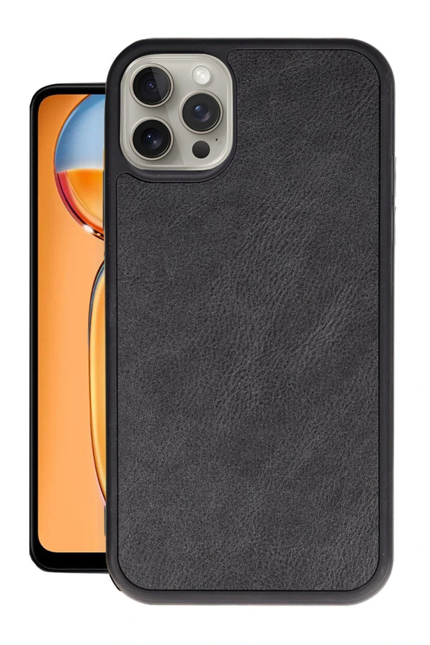 Aconcept iPhone 15 Pro Max Case Aras Leather Cover (85401) - Black