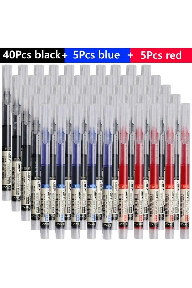 40black 5blue 5red 3/10/50/100PCS Color Gel Pens set,0.5mm Fine Tip Ballpoint Pen for Drawing Pens f