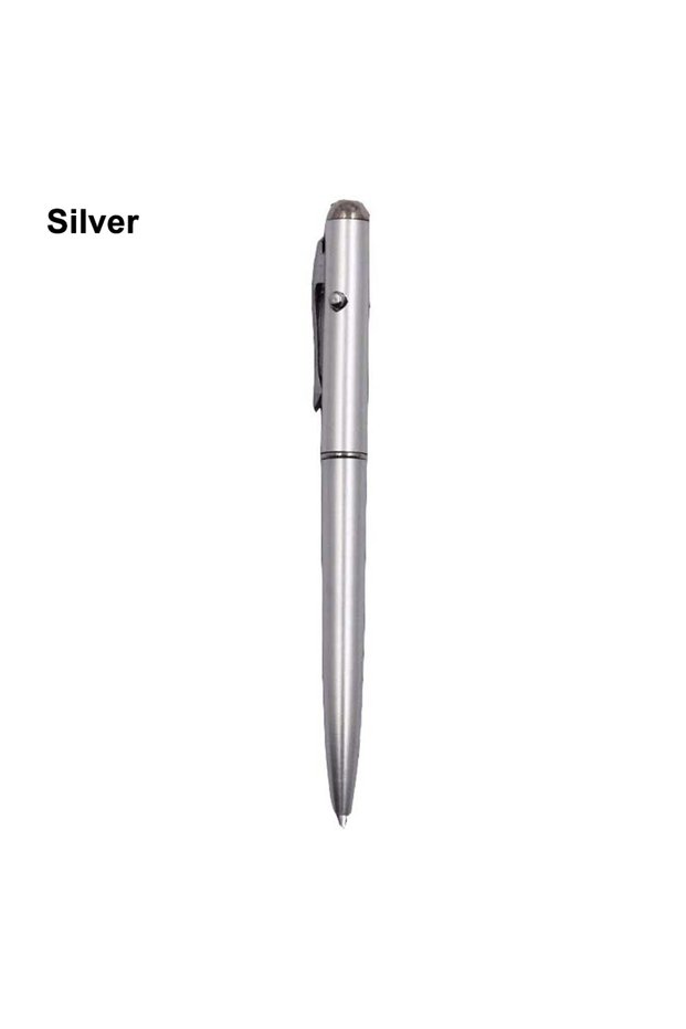 Silver Funny Pen 2 in1 Invisible Pen Children Spy Game Pen Fluorescent Pen with UV Light Markers Pen