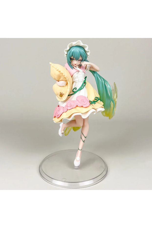 Bandai no box Anime Hatsune Miku X Cinnamoroll Figure Fairy Mirror Sleeping Beauty Figures Car Ornam