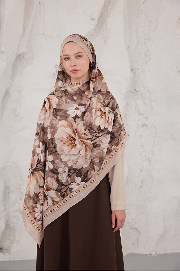 Bamboo Kraş Shawl Tok Duran Women's Shawl Patterned Shawl Bk48