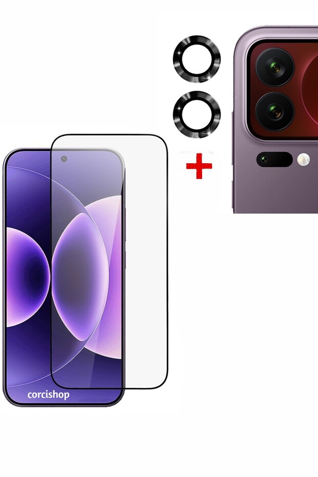 Mi 17 Pro Max Compatible Full Coverage Tempered Unbreakable Glass, Reads Fingerprints Smoothly + Camera Lens Protector, Set of 2