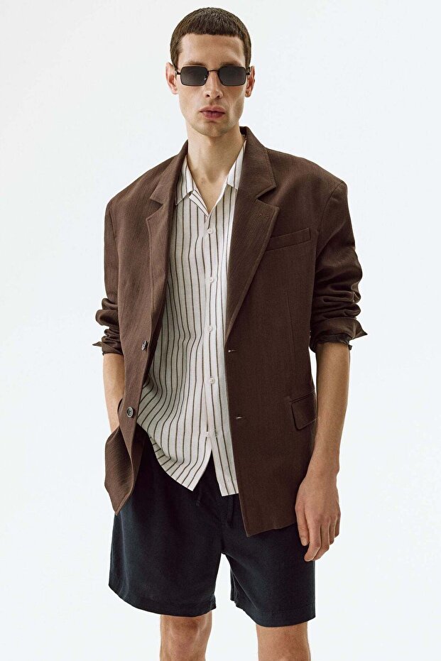 Relaxed Fit Linen-blend shorts
