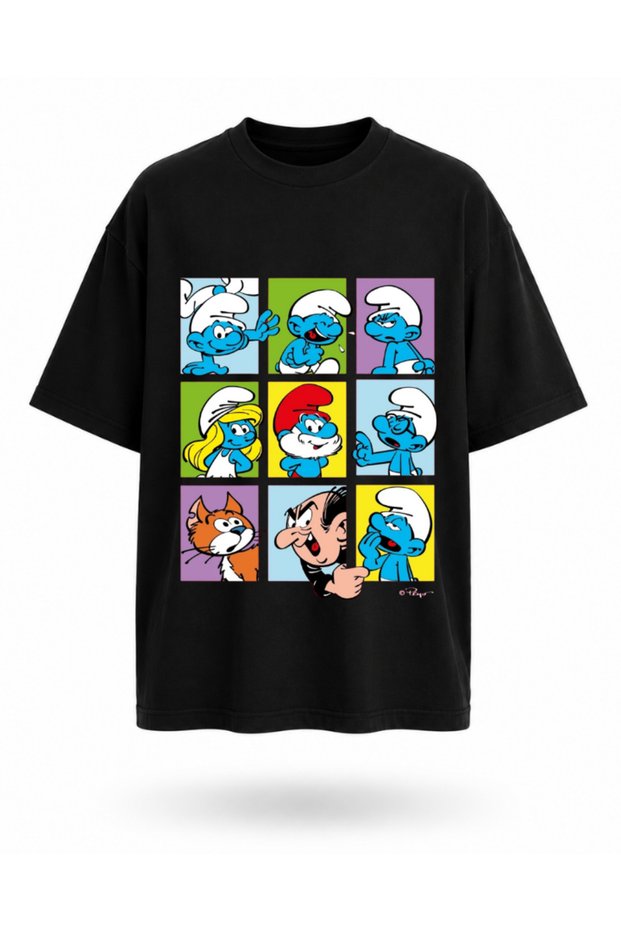Smurfs Printed Washable Relaxed Fit Unisex T-Shirt