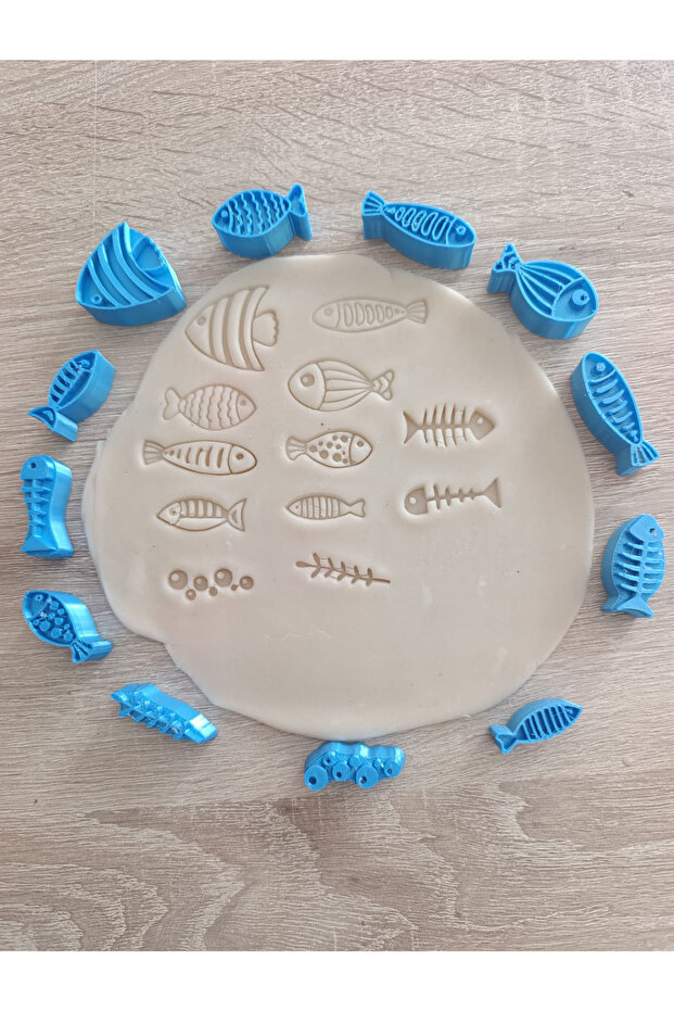 Mutlutren Fish Themed Stamp Printing Set – Clay, Sugar Paste, and Cookie Printing Mold