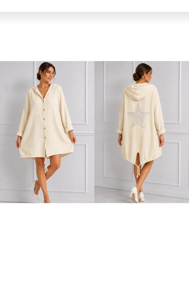 Arkasi Yildiz Nakil Linen Jacket Standard Fits between Sizes 38-44