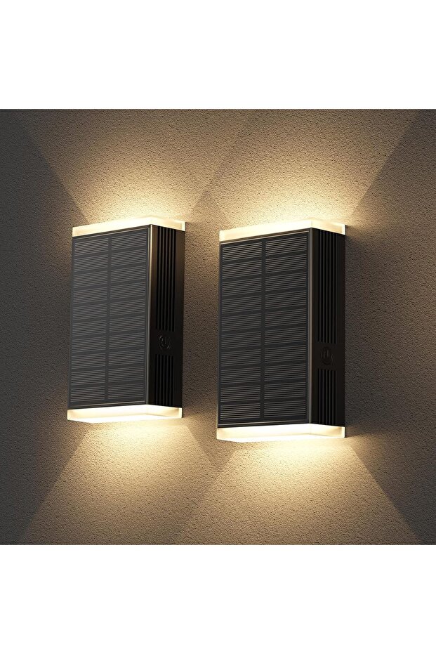 2-piece solar outdoor courtyard light, home garden wall light, outdoor villa spotlight, solar wall light, warm light