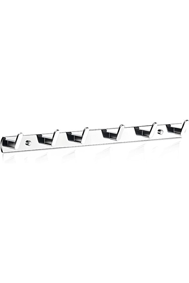 304 Stainless Steel Wall-Mounted Coat Rack (3/4/5/6 Hooks),Towel Rack (15kg Load Capacity),Polished Screw Hooks,Kitchens,Hallways,Garages,Wall Storage