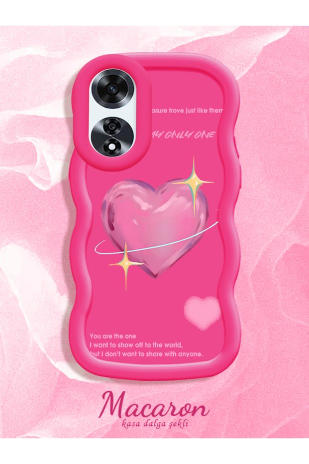 Oppo A60 Compatible Silicone Phone Case with Sweet Pink Hearts Motifs Three Color Options
