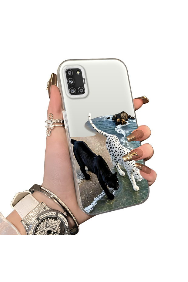 Samsung Galaxy A31 Compatible Hard Acrylic Back Silicone Edge Lens Protection Case