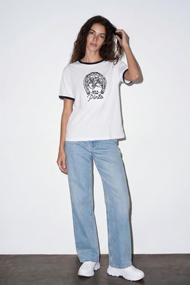 26Ytsh02292 Women's Trok Detailed T-Shirt