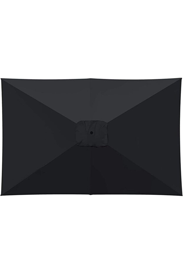 Replacement Canopy Rectangular Outdoor Umbrella Fabric Patio Surface Sunshade Rainproof for 6 Ribs Canopy Only 2.1X1.4M Black
