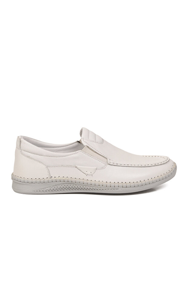 White Men's Smart Casual Shoes Genuine Leather Memory Comfortable Sole Stylish Loafer M741 m