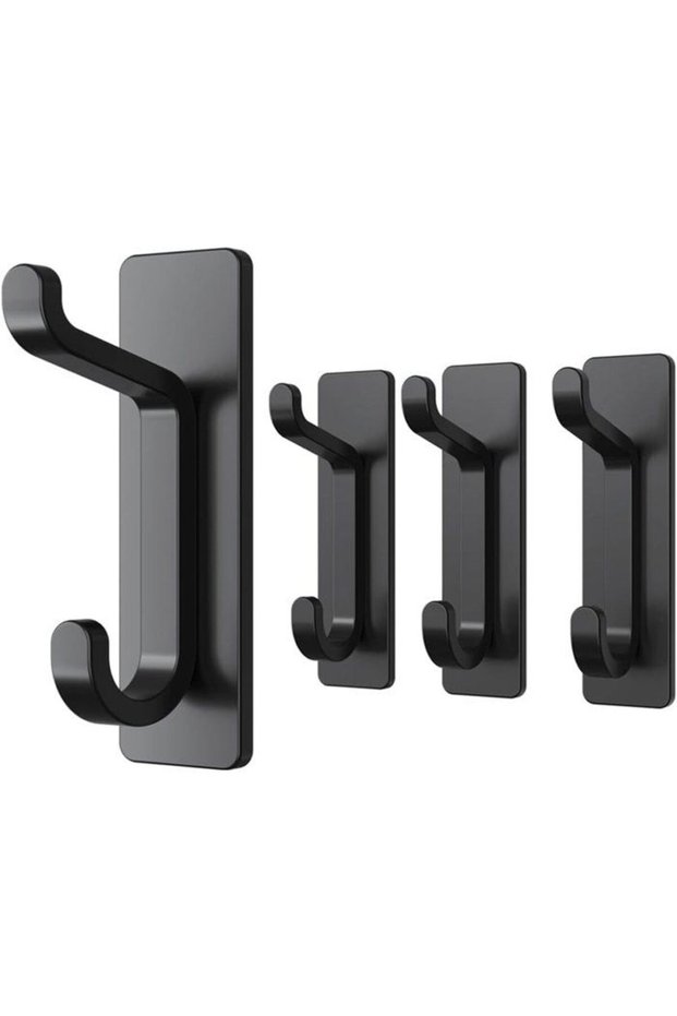 Four-piece garment hooks are used for hanging towels, handbags, hats, and clothing.