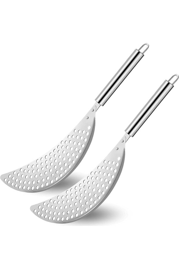 2-Piece Pan Strainer with Handle, Stainless Steel, Suitable for Pasta/Stir-Fry/Fruits/Vegetables, Pasta Strainer, Drainer, Heavy Duty Food Drainer