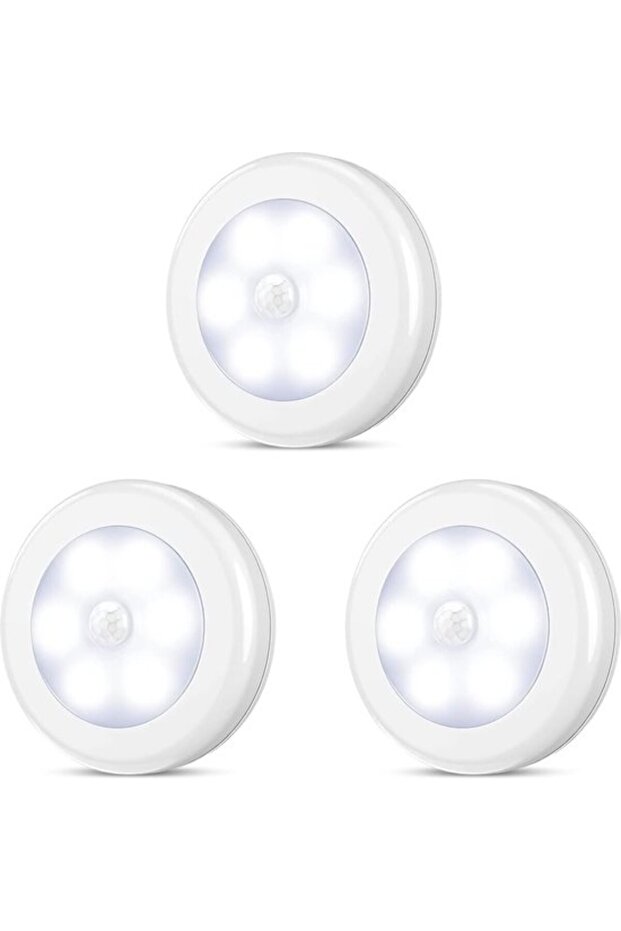 LED Night Light 3 Pieces, with Motion Sensor, Baby Room Night Light, Battery Operated Wireless Sensor Night Light for Children & Baby, White Light