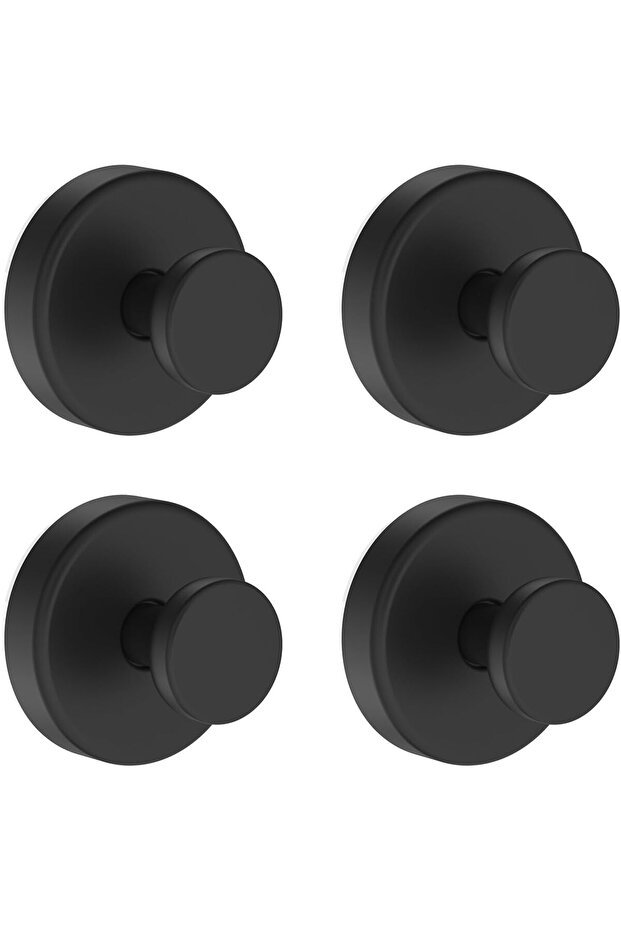 Shower suction cup hooks, reusable bathroom towel hooks - 4-pack, black