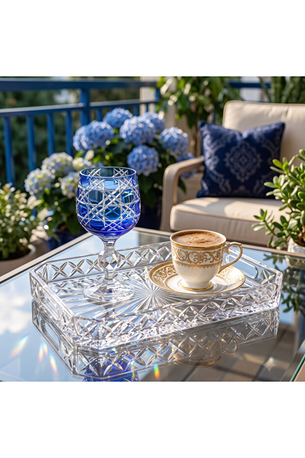 Akden Bohemia Crystal Handcrafted Coffee Side Water Glass 150Cc