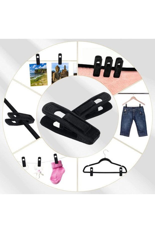 10 hanging clips - velvet clothes clips - non-slip and traceless clothes clips - suitable for towels, trousers, skirts, dolls, socks (7.1*2.2cm - black)
