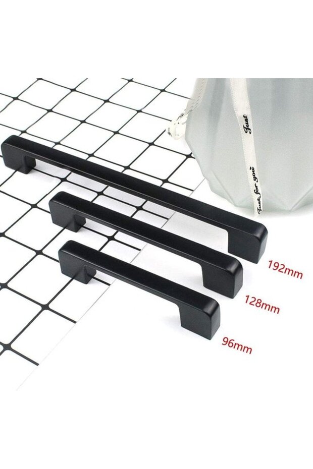 10 Pcs 128mm Black Aluminum Alloy Cabinet Handles, Modern Furniture Door Drawer Pull Knobs and Kitchen Hardware Set