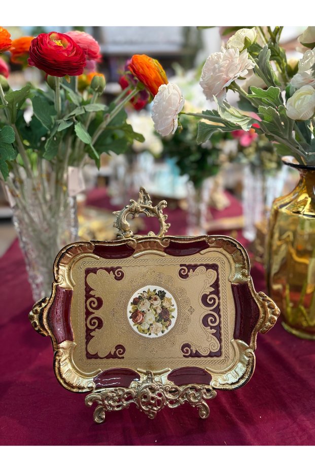 Brand Handcrafted Painting Rosewood Tray 30 cm