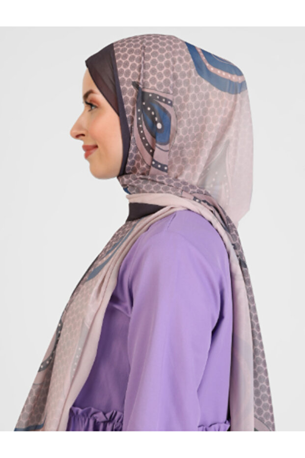 شال بنقشة ريترو - مينك - 2