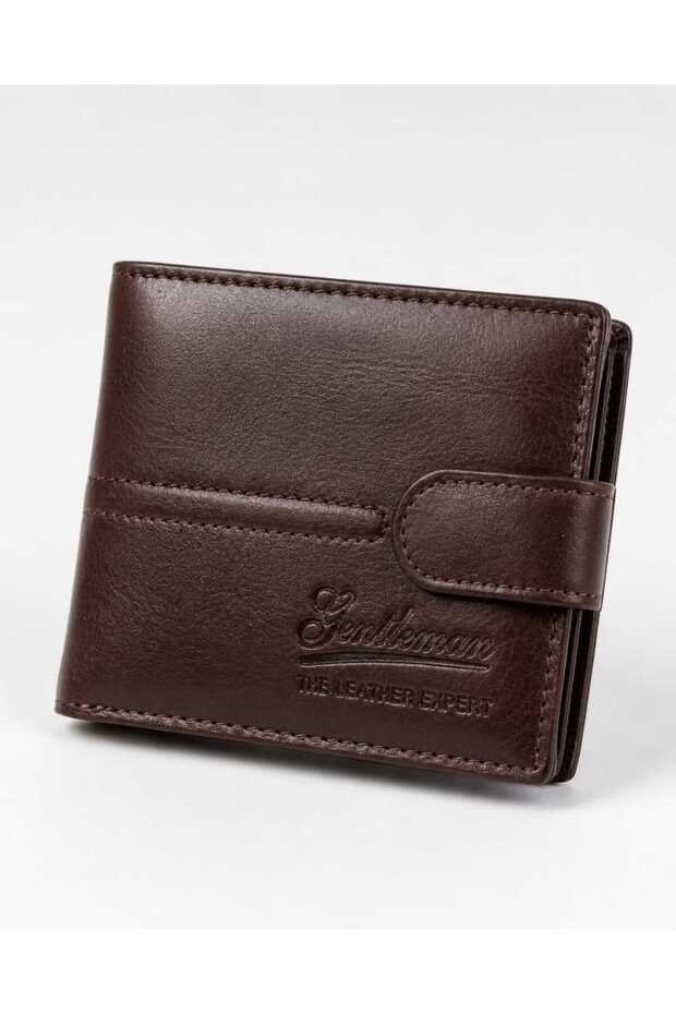 100% Genuine Leather Wallet for Men – Classic Bifold with Secure Button Closure