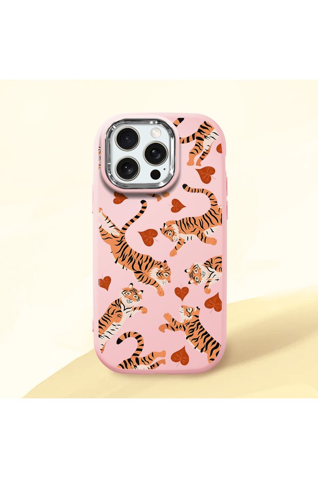 Pink Silicone Case Compatible with iPhone 15 Pro Max with Shock-Absorbing Camera Protections
