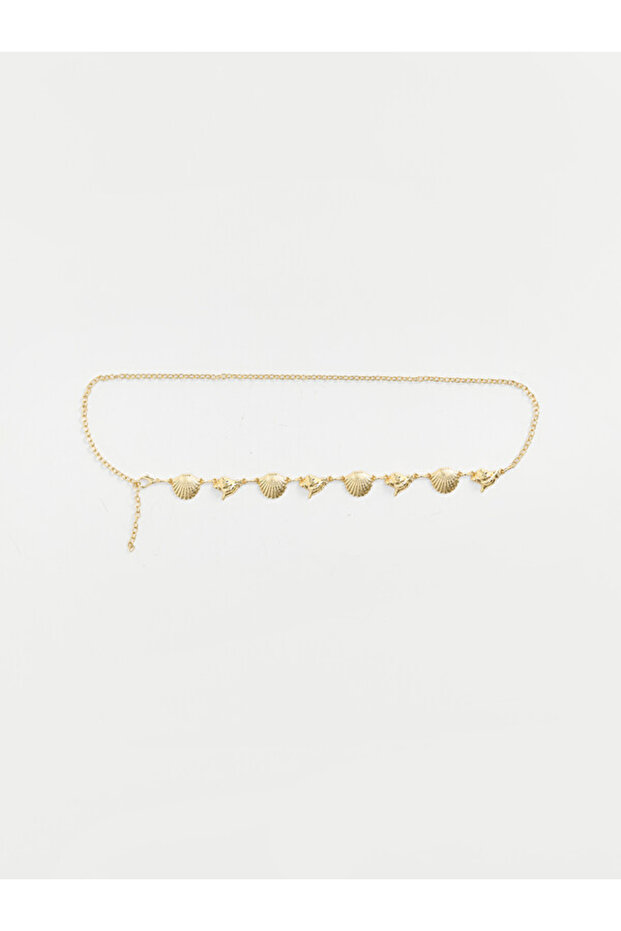Quality Pieces from Çelebi Store Women's Chain Belt with Sea Shell Figure