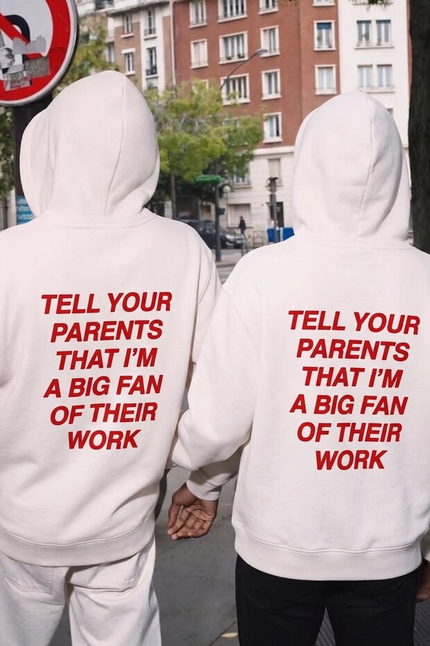 Unisex Oversize Sweatshirt Hoodie Big Fan Printed White – Hooded, Kangaroo Pocket