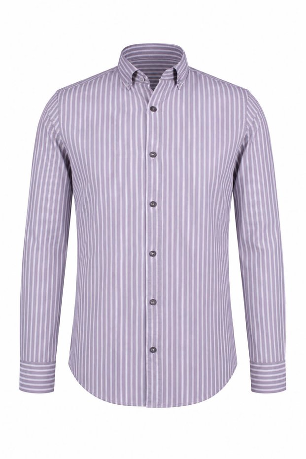 Striped Grey-White Men's Shirt 83328
