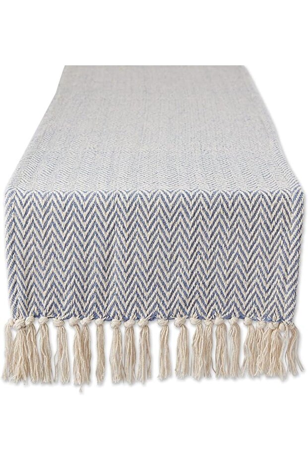 Woven Basic Tabletop Collection, Chevron Table Runner, 15x72, Marigold