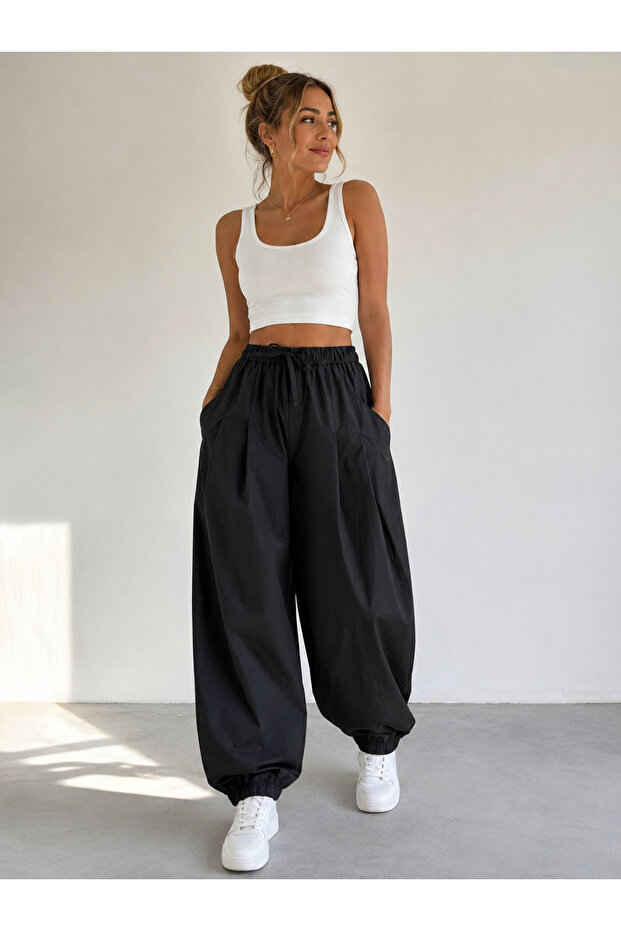 Elastic waist jogger pants