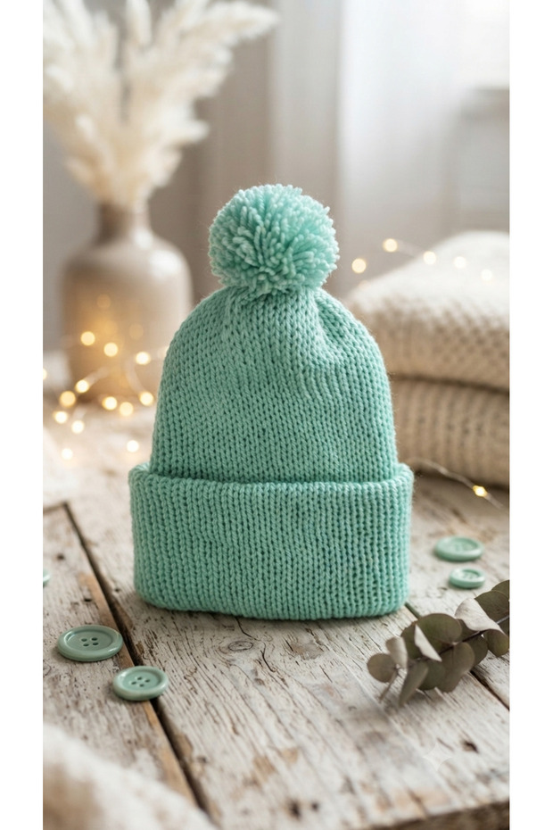 Knitted Double Layer Knitted Beanie for Children